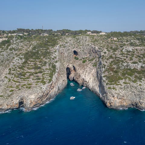 Explore the sea caves dotted around nearby Santa Maria di Leuca