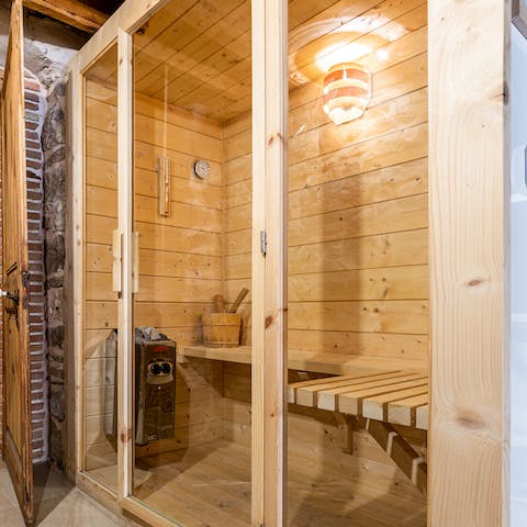 Unwind in the sauna after a long day out