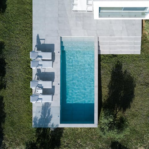 While away the afternoon with a dip in the private pool