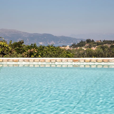 Go for a swim in the private pool and admire the spectacular scenery