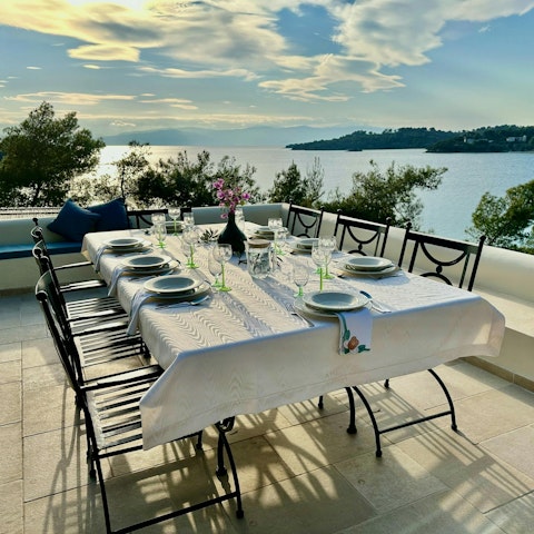 Admire sea views as you enjoy an alfresco meal cooked by your private chef