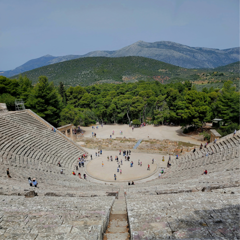 Take a day trip to the impressive Epidaurus Theatre – about an hour away