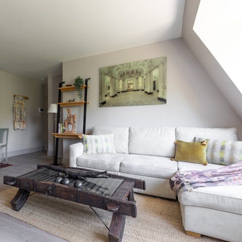Relax on the comfortable sofa after a day in the city