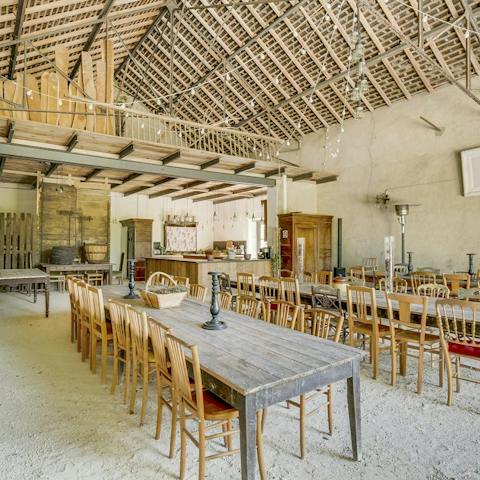 Host your celebration reception in the spacious barn