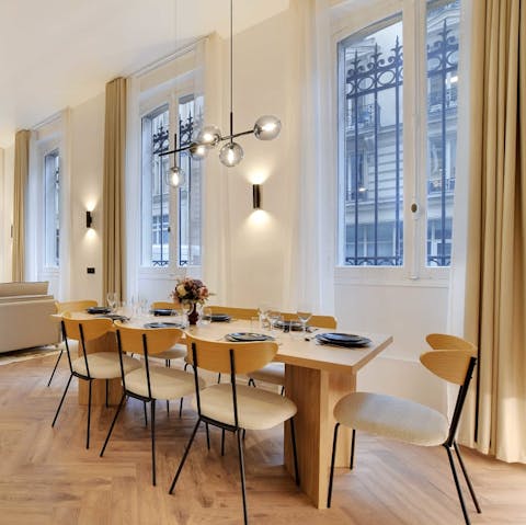 Gather at the dining table for a coffee and croissants before going exploring