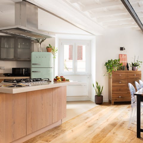 Prepare some antipasti in the kitchen