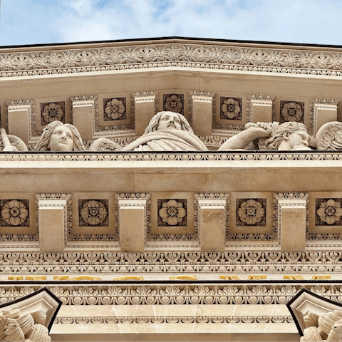 Admire the intricate details of La Madeleine, which is a short walk away
