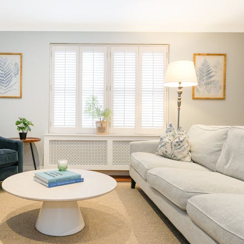 Relax in the living room after a day of exploring