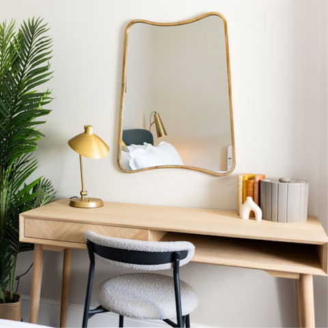 Get some work done at the desk in the bedroom