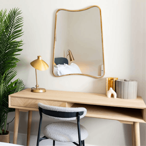 Get some work done at the desk in the bedroom
