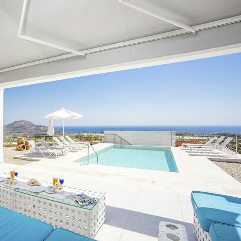 Gaze into the horizon from the private infinity pool