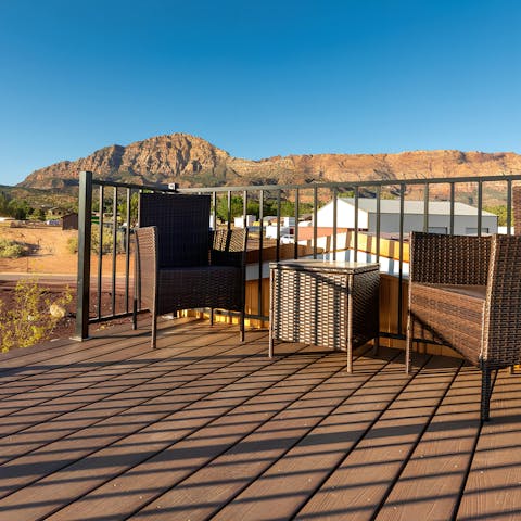 Take in the views over the mountains or stargaze from the roof terrace