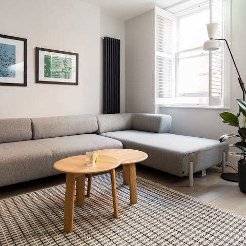 Chill out on the sofa after a long day of stomping the streets of West London