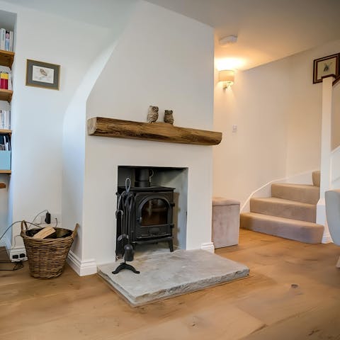 Curl up around the fire with a glass of wine after a day of hiking
