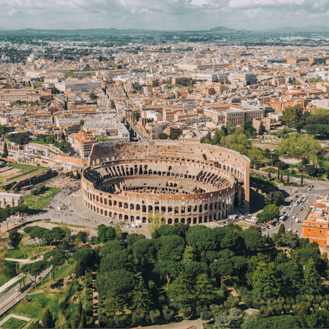 Take a thirty minute car ride to the iconic Colosseum