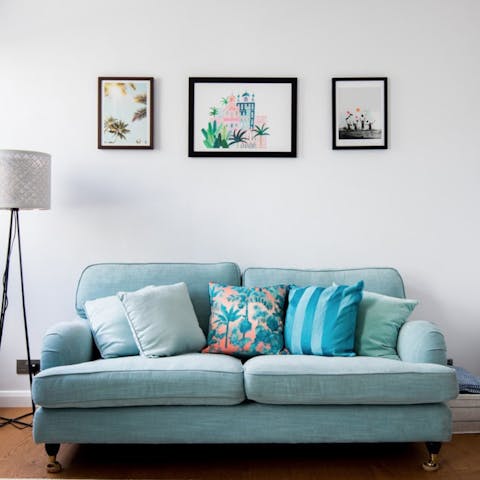 Enjoy slow start mornings with a coffee on the sofa