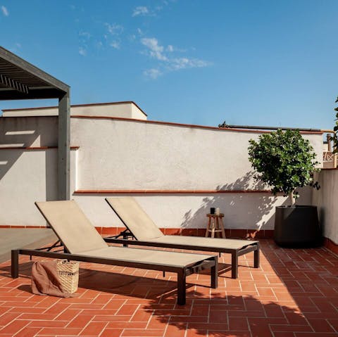 Stretch out on a sun lounger and catch some rays