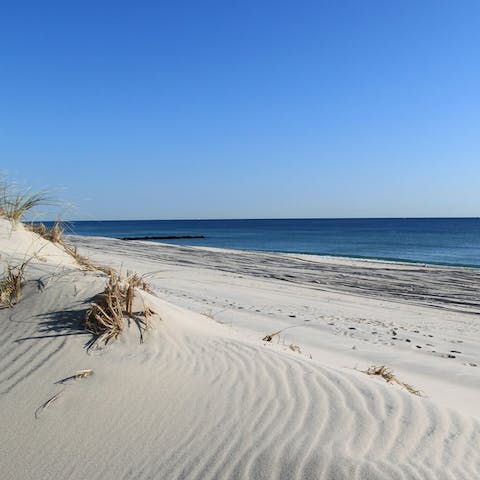 Head to the beach to spend a sun-kissed day on the sand and cool off with refreshing dips in the ocean – it's less than twenty-minute drive away