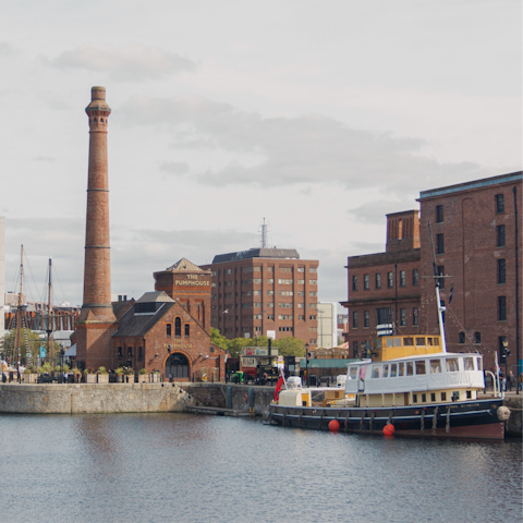 Explore the shops and galleries of Albert Dock – a fifteen minute stroll away