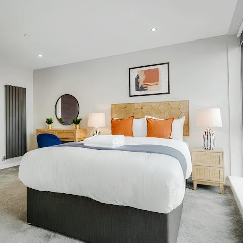 Wake up feeling restored in one of the serene bedrooms