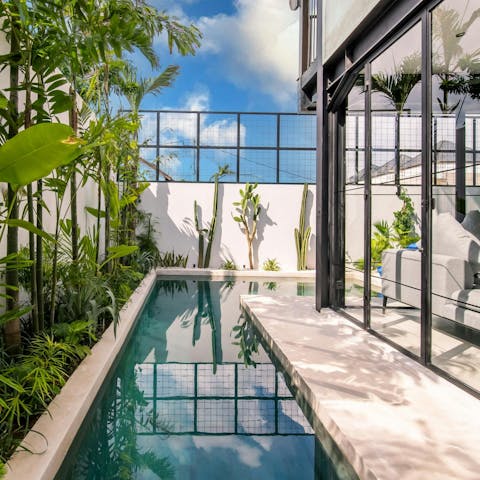 Cool off in the peace and tranquility of your private pool