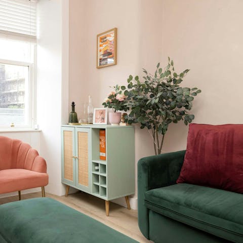 Rest weary feet in the cosy living area