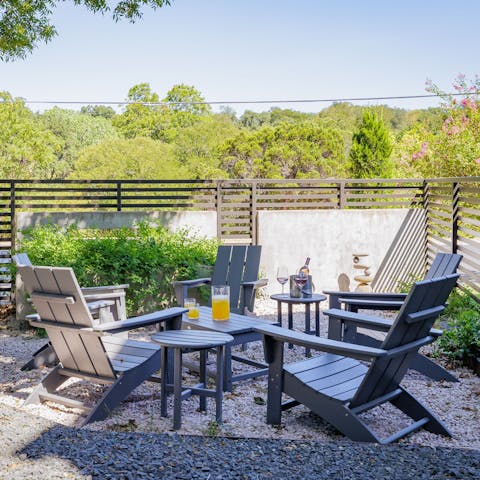 Unwind with a craft beer in the sunny garden