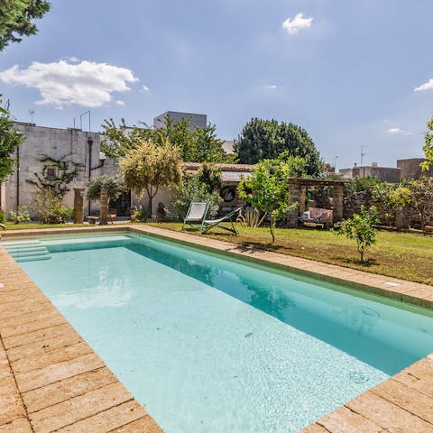 Cool off from the Italian heat in the private pool