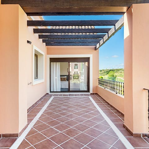 Enjoy the views from the balcony