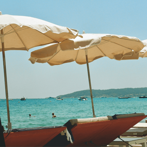 Explore the beach at Saint-Tropez, a short drive away