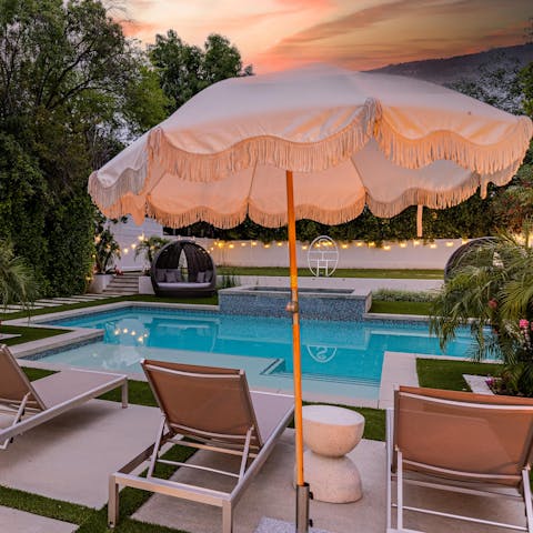 Submerge yourself in the LA lifestyle with a dip in the private pool