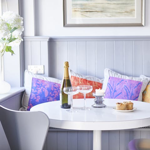 Savour a champagne brunch with your nearest and dearest in the dining nook
