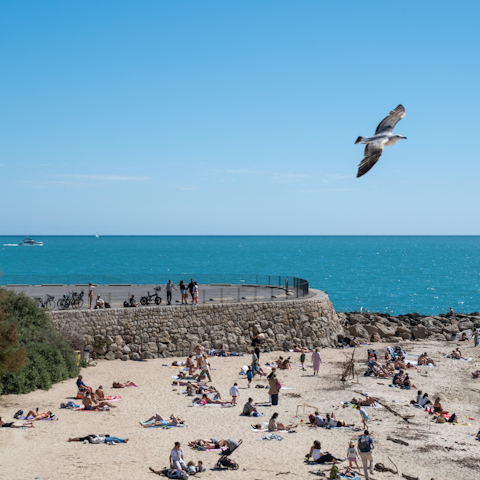 Stroll along the beach just minutes away