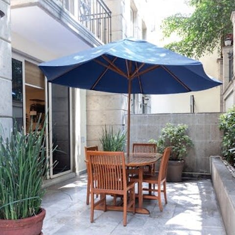 Relax on the terrace with a glass of tequila