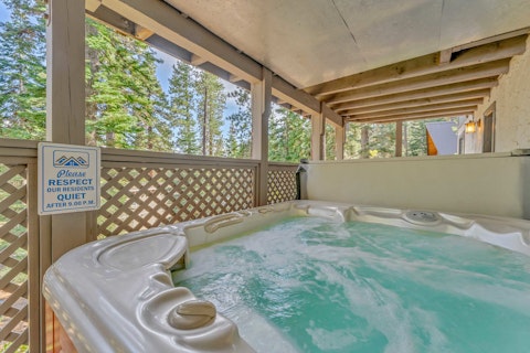 End the day with a long soak in the hot tub