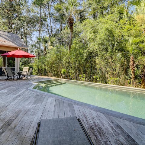 Relax and unwind with a swim in the private pool