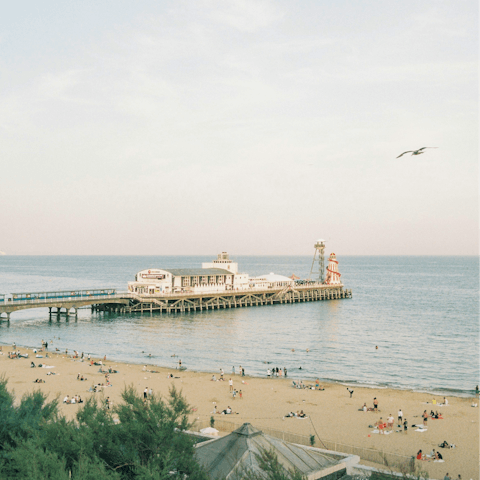 Visit Bournemouth Beach for seaside strolls